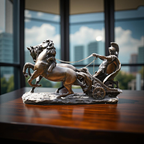 Bronze Valor – Warrior Chariot Sculpture