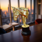 Noir Grace – Black Stallion Head Sculpture