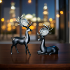 Majestic Deer Duo with Crystal Orbs