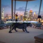 Black Prowler – Panther Base Glass Coffee Table