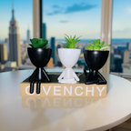 Miniature Sitting Planter Trio – Resin Decor Set