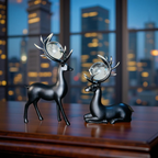 Majestic Deer Duo with Crystal Orbs