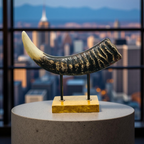 Rustic Elephant Horn Sculpture