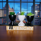 Miniature Sitting Planter Trio – Resin Decor Set