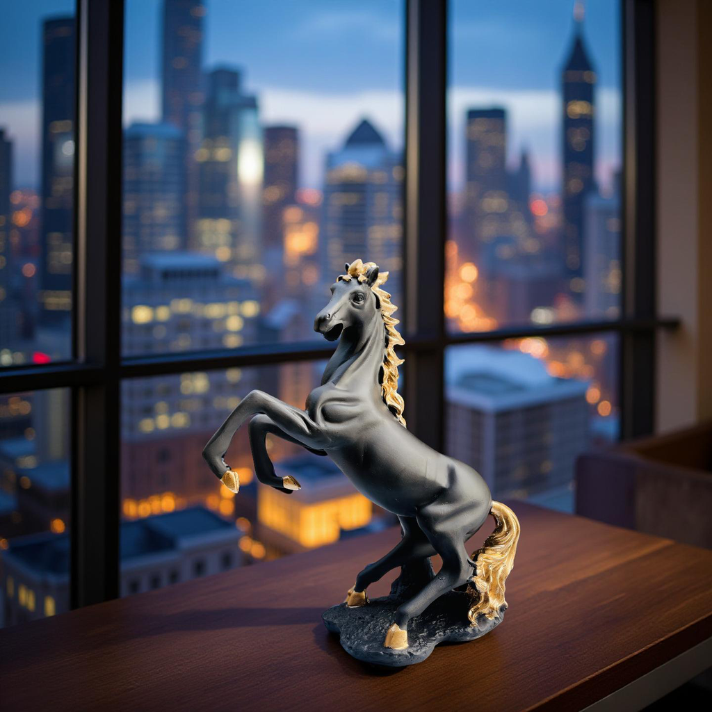 Majestic Black Stallion – Rearing Horse Decor