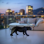 Black Prowler – Panther Base Glass Coffee Table