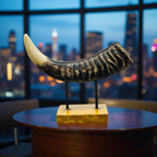 Rustic Elephant Horn Sculpture