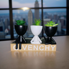 Miniature Sitting Planter Trio – Resin Decor Set