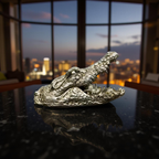 Green Croc Bite – Luxury Alligator Head Sculpture