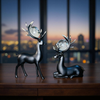 Majestic Deer Duo with Crystal Orbs