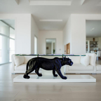 Black Prowler – Panther Base Glass Coffee Table