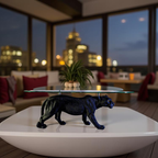 Black Prowler – Panther Base Glass Coffee Table