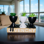 Miniature Sitting Planter Trio – Resin Decor Set