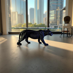 Black Prowler – Panther Base Glass Coffee Table