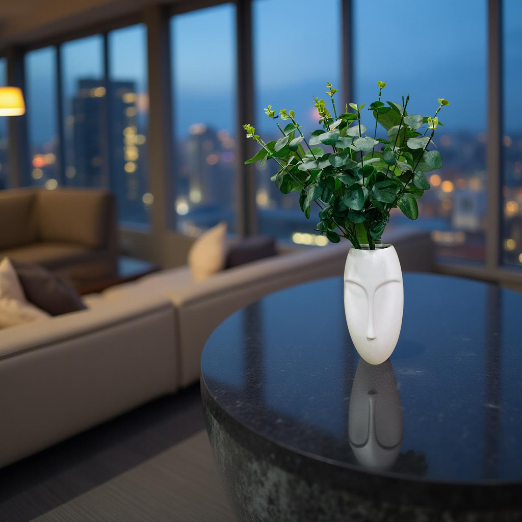 Abstract Face Wall Vase