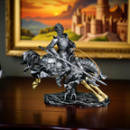 Valiant Charge – Armored Knight on Horse Statue