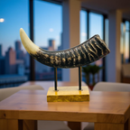 Rustic Elephant Horn Sculpture