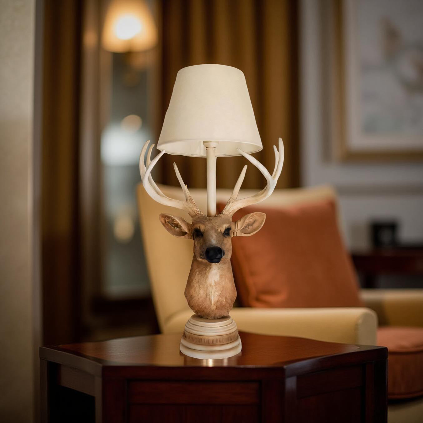 Nordic Stag Resin Accent Lamp