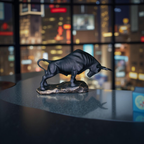 Obsidian Bull – The Bold Charge Sculpture