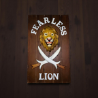 Fearless Lion Wall Plaque with Swords