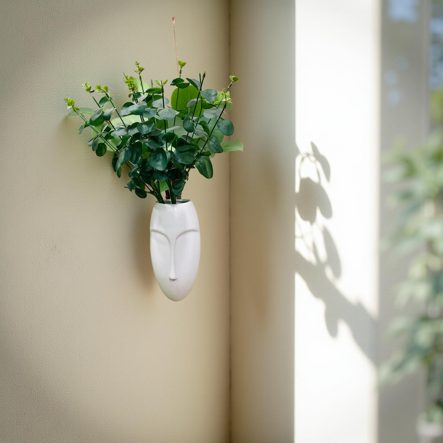 Abstract Face Wall Vase