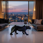 Black Prowler – Panther Base Glass Coffee Table