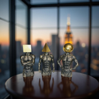 Geometric Thinkers Trio – Resin Figurines