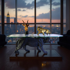 Black Prowler – Panther Base Glass Coffee Table