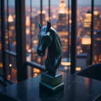 Black Stallion Elegance Sculpture