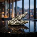 Green Croc Bite – Luxury Alligator Head Sculpture