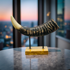 Rustic Elephant Horn Sculpture