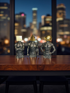 Geometric Thinkers Trio – Resin Figurines