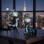 Majestic Deer Duo with Crystal Orbs