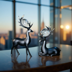 Majestic Deer Duo with Crystal Orbs